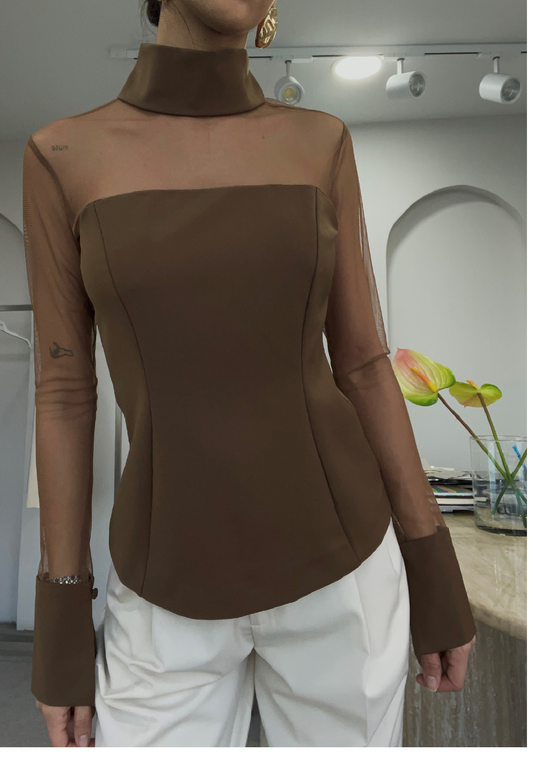 Adela Brown Blouse