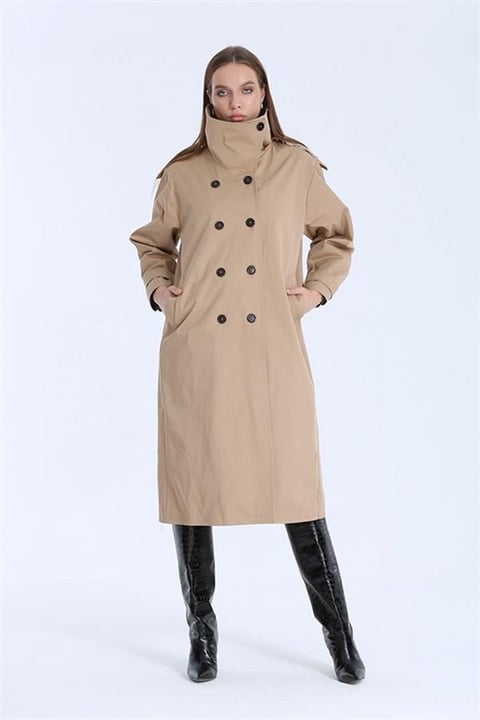 High Collar Trench Coat