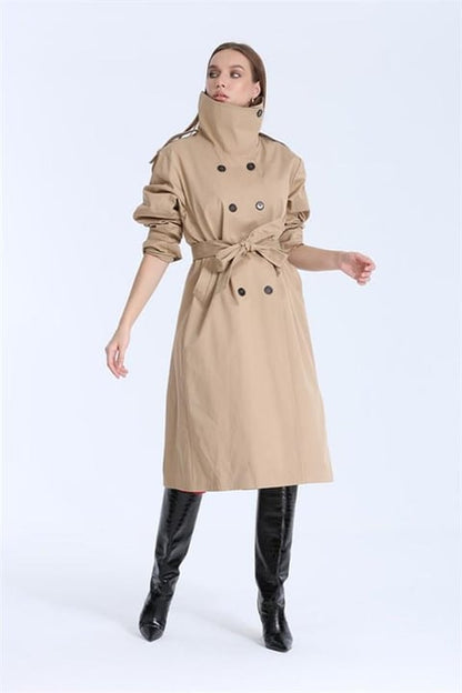 High Collar Trench Coat