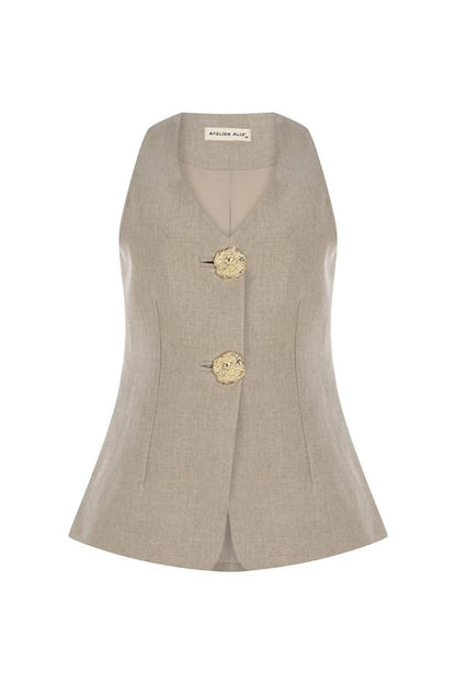 Olivia Linen Vest