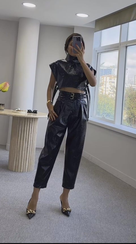 Via Patent Leather Trousers